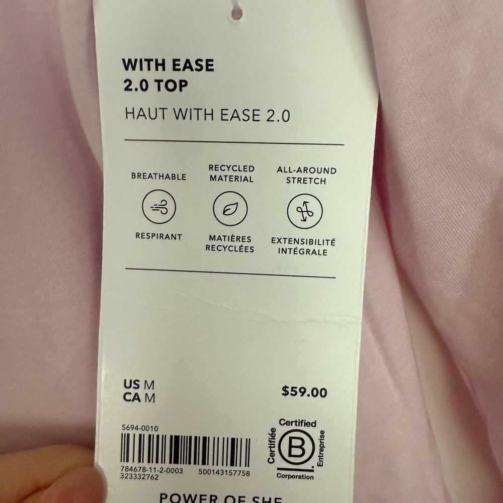 Athleta women’s with ease 2.0 pink top - Picture 3 of 4
